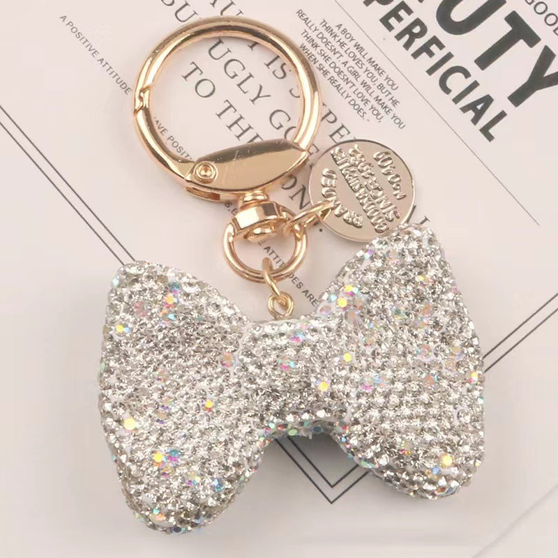 Wholesale Zinc Alloy Full Diamond Bow Keychains
